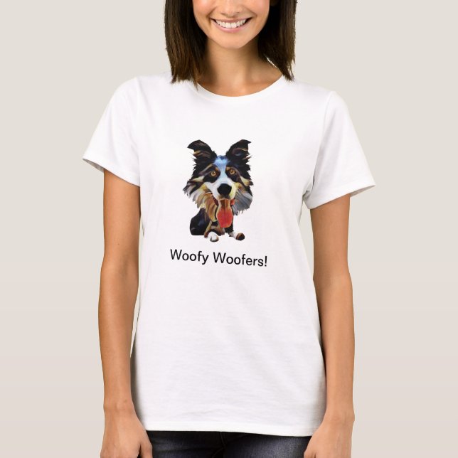 Camiseta de mujeres de Collie Fronteriza divertida (Anverso)