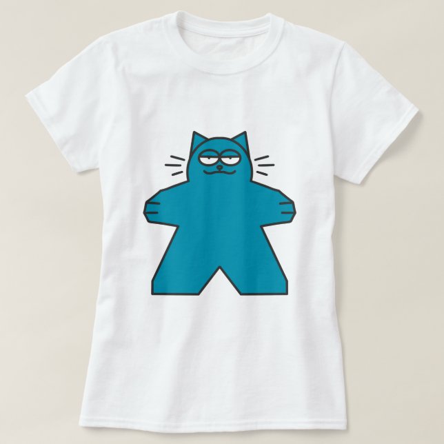Camiseta de mujeres de gato Meeple (Diseño del anverso)