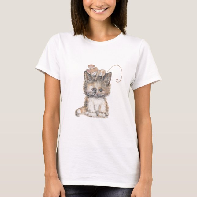 Camiseta de mujeres de gato y ratón (Anverso)