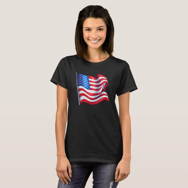 Camiseta de mujeres de la bandera de Estados Unido (Anverso completo)