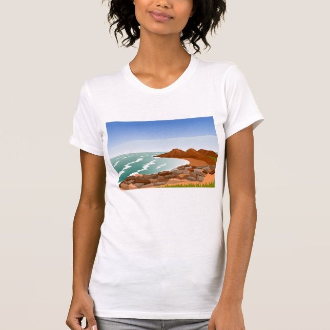 Camiseta de mujeres de la Costa Rocosa (Anverso)