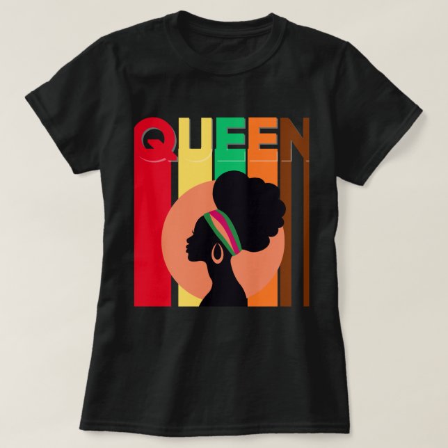 Camiseta de mujeres de la reina africana (Diseño del anverso)