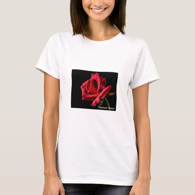 Camiseta de mujeres de la Rosa Roja - romántica (Anverso)