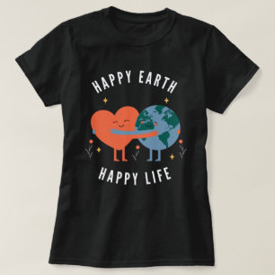 Camiseta de mujeres de la Tierra feliz