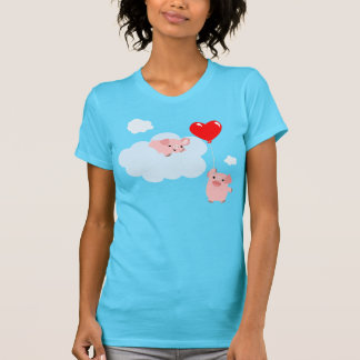 Camiseta de mujeres de las Alas del Amor (Cerdos P