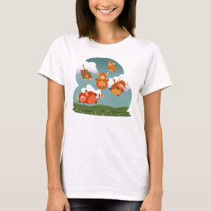 Camiseta de mujeres de las vacas de las tierras al