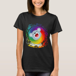 Camiseta de mujeres de león blanco arco iris Perso