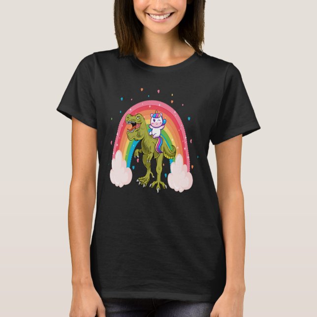 Camiseta de mujeres de los dinosaurios de unicorni (Anverso)