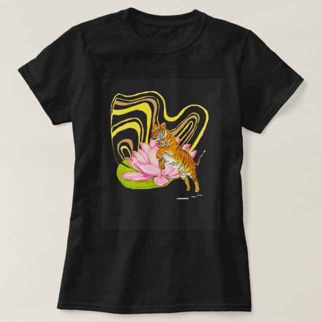 Camiseta de mujeres de tigre zodiaco de China (Diseño del anverso)