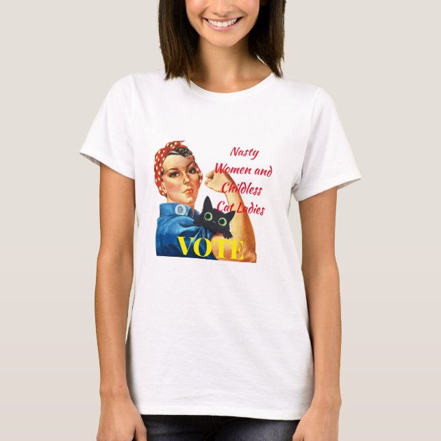 Camiseta de mujeres desagradables y damas de gato (Anverso)