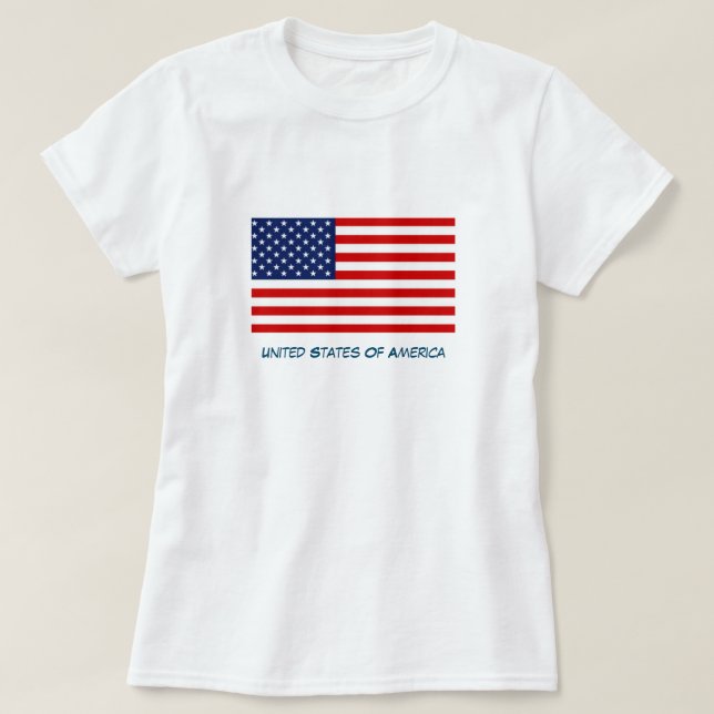 Camiseta de mujeres en Estados Unidos (Diseño del anverso)