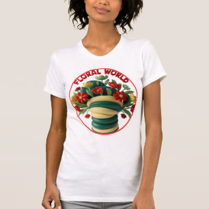 Camiseta de mujeres en mundo floral