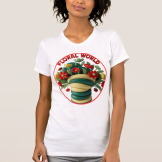 Camiseta de mujeres en mundo floral