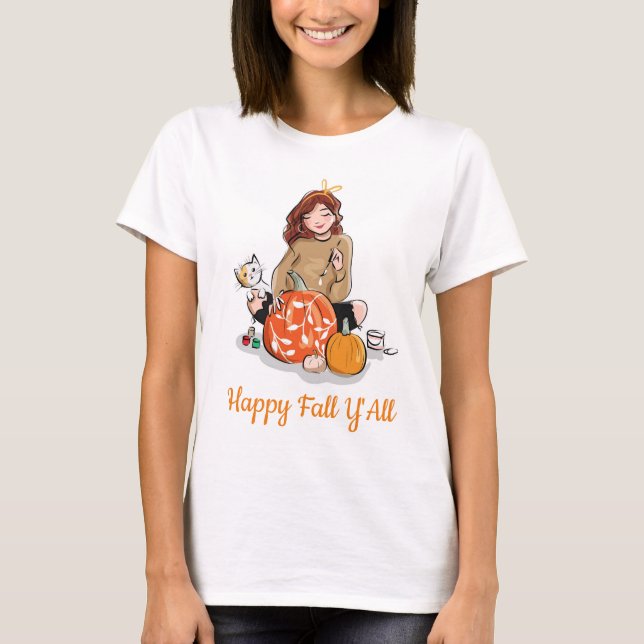 Camiseta de mujeres felices caídas (Anverso)