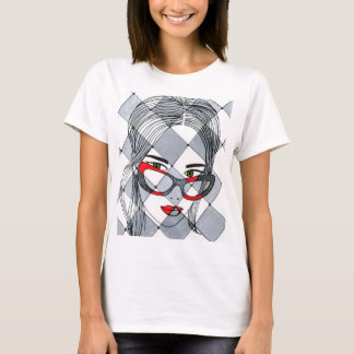 camiseta de mujeres lindas con papel impreso