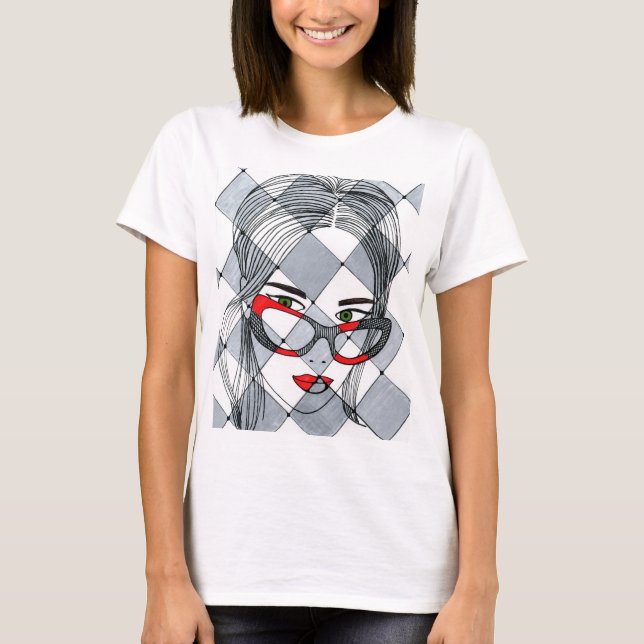 camiseta de mujeres lindas con papel impreso (Anverso)