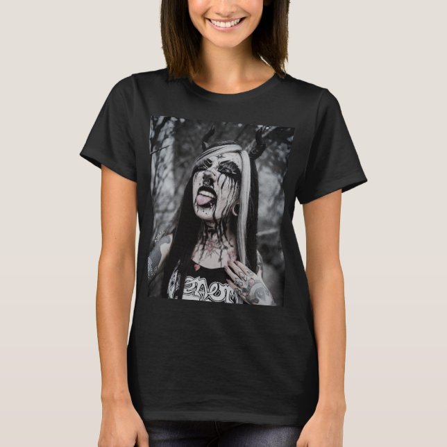 Camiseta de mujeres Metalizado negras (Anverso)