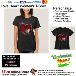 Camiseta de mujeres negras de corazón