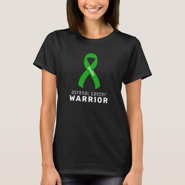 Camiseta de mujeres negras guerrera del cáncer al  (Anverso)