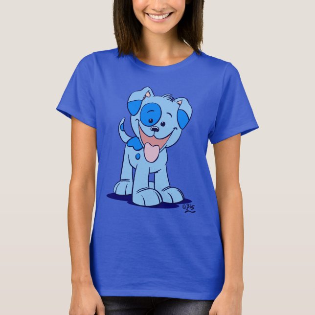 Camiseta de mujeres personalizado azul (Anverso)