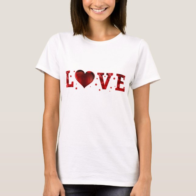 Camiseta de mujeres románticas del corazón del amo (Anverso)