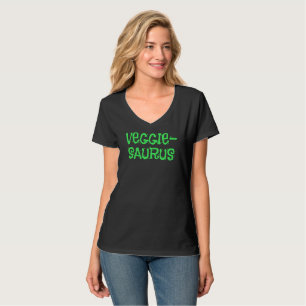 Camiseta de mujeres vegetarianas de Veggie-Saurus