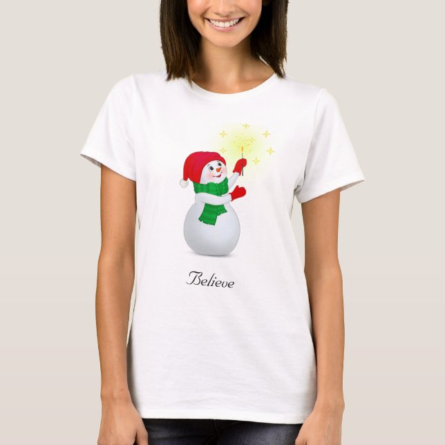 Camiseta de muñeco de nieve de Navidad (Anverso)