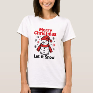 Camiseta de muñeco de nieve lindo - Deja que nieve