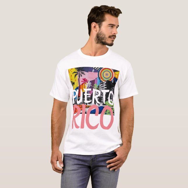 Camiseta de mural de graffiti genial de Puerto Ric (Anverso completo)