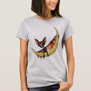 Camiseta de murciélago en la luna
