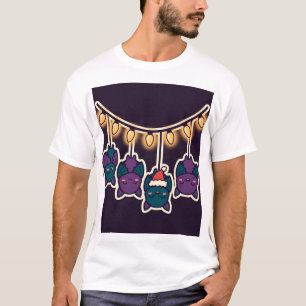 Camiseta de Murciélagos en Luces de Navidad