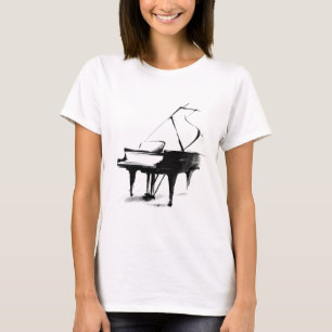 Camiseta de música con boceto de piano de cola min