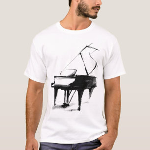 Camiseta de música con boceto de piano de cola min