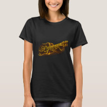 Camiseta de música de arte de línea de guitarra do