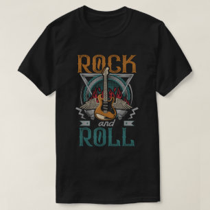 Camiseta de Música de Rock and Roll Guitarra & A