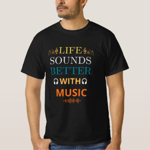 Camiseta de música linda Bold Sans Serif noche d