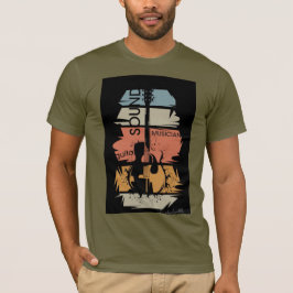 Camiseta de músico con sonido de guitarra retro