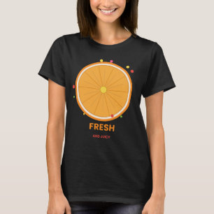 Camiseta de naranja cítrica fresca y jugosa