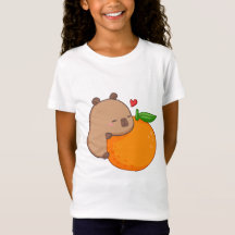 Camiseta de Naranja de Comer Cute Capy