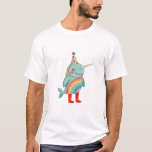 Camiseta de Narval Adorable con Sombrero de Fiesta