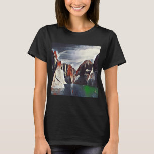 Camiseta de naturaleza abstracta con paisaje de mo