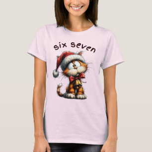 Camiseta de Navidad 67 Vintage Gato Six Seven Meme