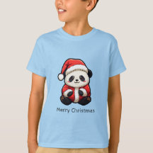 Camiseta de Navidad adorable panda Papá Noel