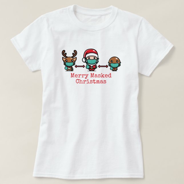 Camiseta de Navidad Alegre Disfrazada (Diseño del anverso)