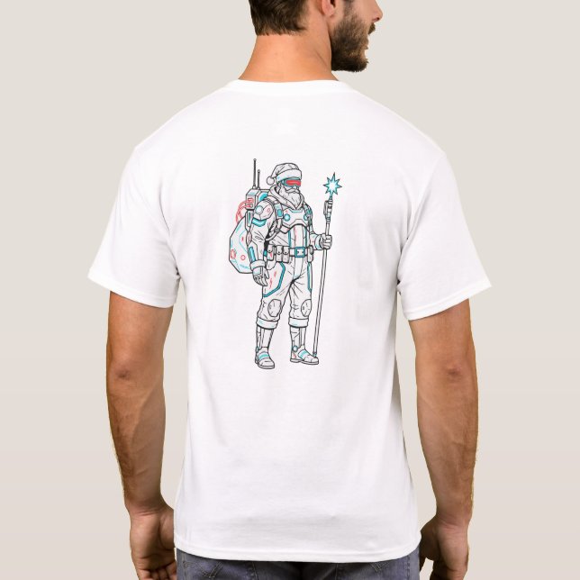 Camiseta de Navidad con brillo neón de Santa Ciber (Reverso)