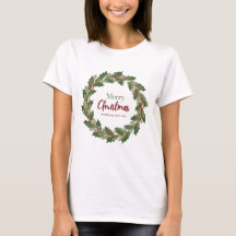 Camiseta de Navidad con corona para mujeres