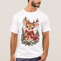 Camiseta de Navidad con Reno Lindo Regalo de Fiest
