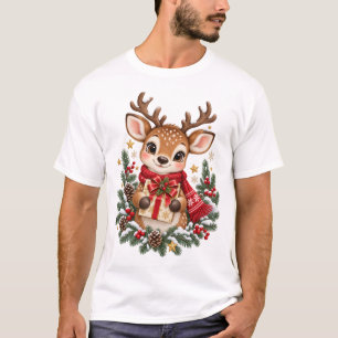Camiseta de Navidad con Reno Lindo Regalo de Fiest