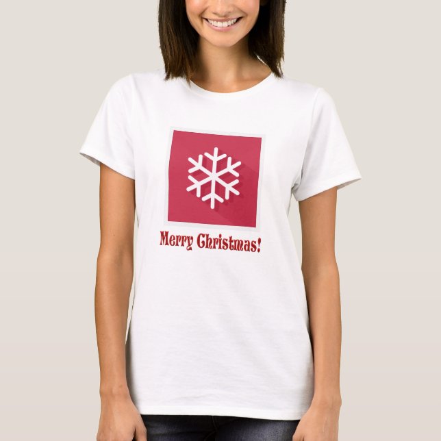 Camiseta de navidad - Copo de nieve - Feliz Navida (Anverso)