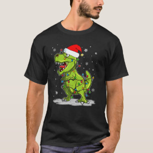 Camiseta de Navidad de árbol de Dinosaurio T - Rex